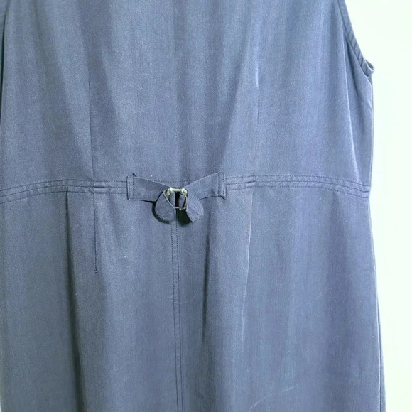 In Focus Women’s Vintage Dress Blue Midi Shift Button Down Size Petite Large - Picture 6 of 6
